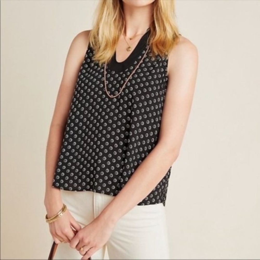 Anthropologie Maeve Black Melange Sleeveless Top 2